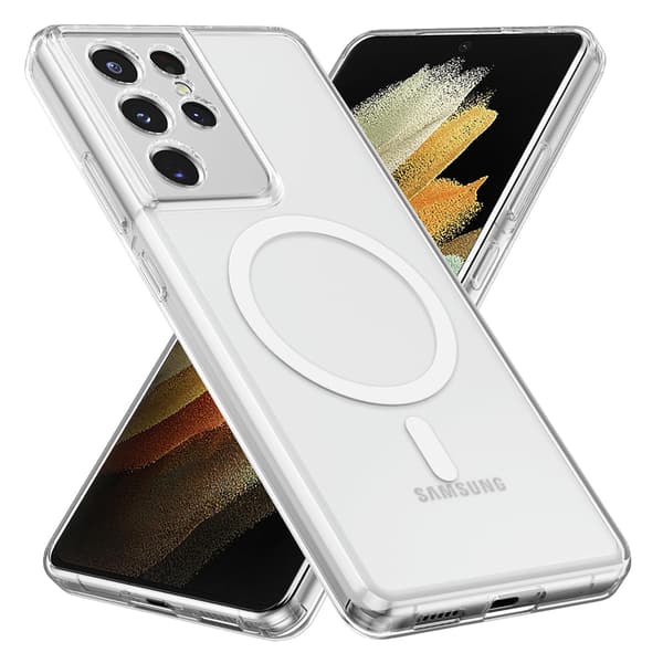 Magnetiskt trådlöst laddningsskal i PC-material för Galaxy S21 ultra
