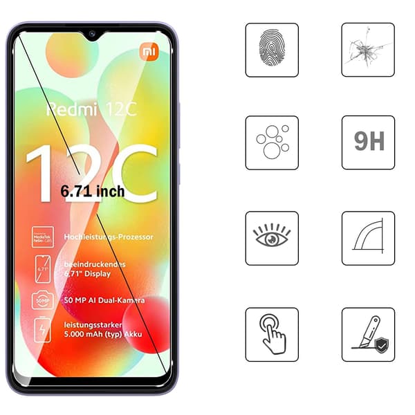 1 Set Xiaomi Redmi 12C Skärmskydd Standard HD 0,3mm