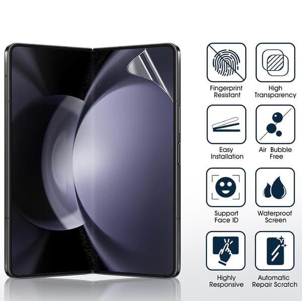 Samsung Galaxy Z Fold 5 - 1 Set Hydrogel Skärmskydd Huvudskärm+Baksida
