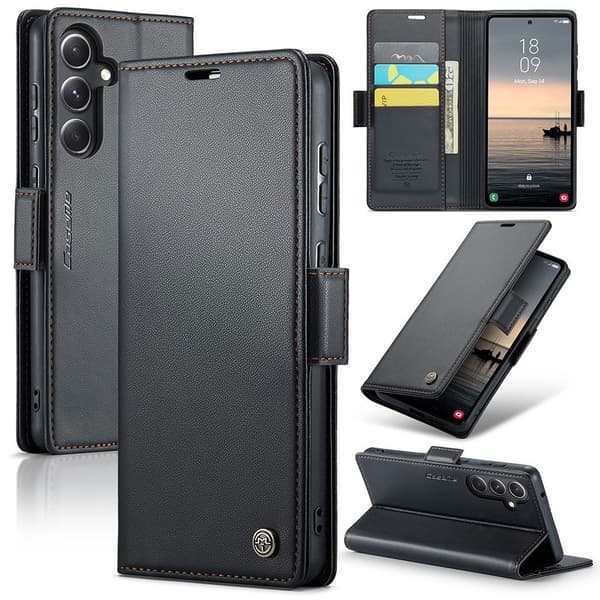 CASEME Retro Pung Taske til Samsung Galaxy S23 FE - Sort
