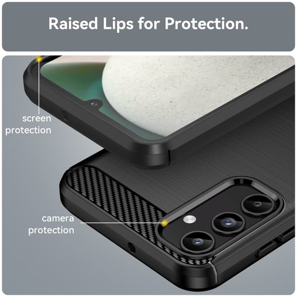 Til Samsung Galaxy A15 Cover Til Telefon TPU Carbon Fiber Texture Slim-Fit