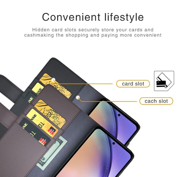 Äkta Läderfodral Samsung Galaxy A55 Brun
