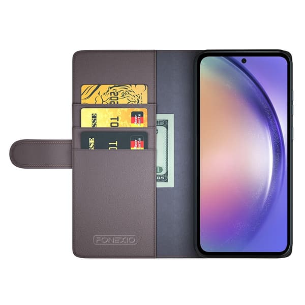 Äkta Läderfodral Samsung Galaxy A55 Brun