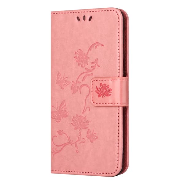 Läderfodral Fjärilar Samsung Galaxy A55 Rosa