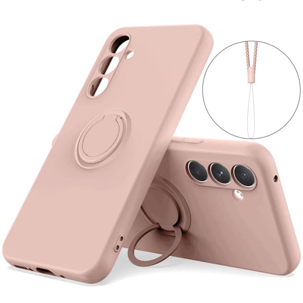 Samsung Galaxy A55 Skal Med Ringhållare Rosa