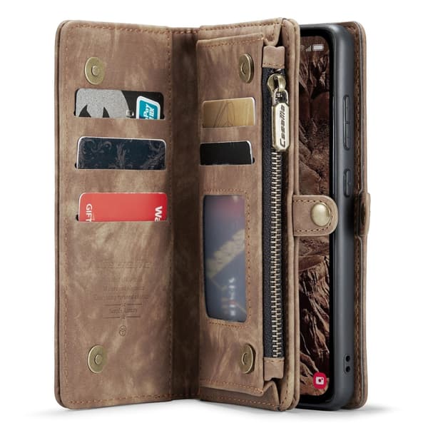 CaseMe Multi-Slot 2 i 1 Plånboksfodral Samsung Galaxy A55 Brun