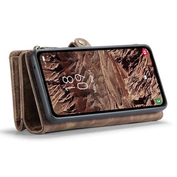 CaseMe Multi-Slot 2 i 1 Plånboksfodral Samsung Galaxy A55 Brun