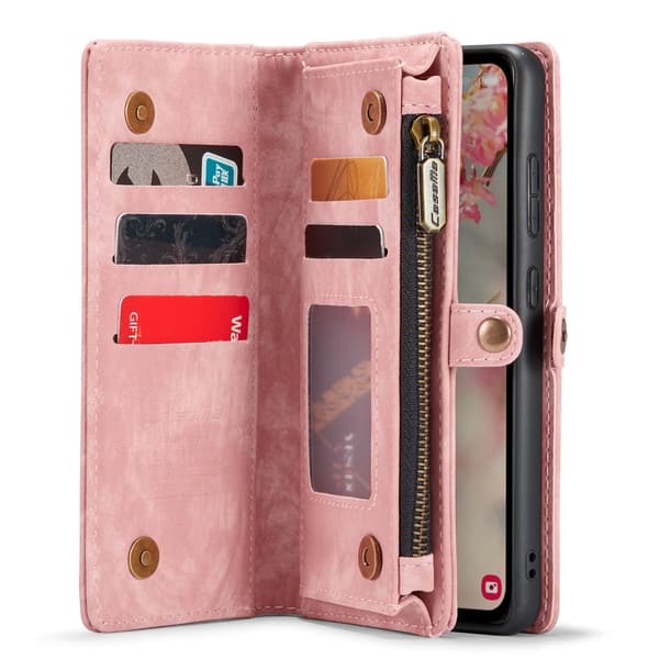 CaseMe Multi-Slot 2 i 1 Plånboksfodral Samsung Galaxy A55 Rosa
