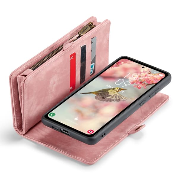 CaseMe Multi-Slot 2 i 1 Plånboksfodral Samsung Galaxy A55 Rosa