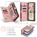 Miniatyrbild 8 av 9: CaseMe Multi-Slot 2 i 1 Plånboksfodral Samsung Galaxy A55 Rosa