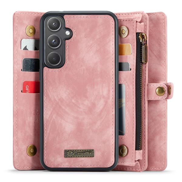 CaseMe Multi-Slot 2 i 1 Plånboksfodral Samsung Galaxy A55 Rosa
