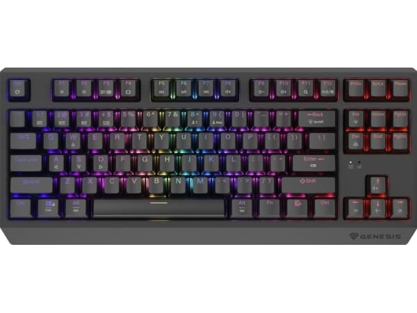 GENESIS Thor 230 TKL, kaapeli ja langaton, USB + RF langaton + Bluetooth, mekaaninen, QWERTY, RGB LED, harmaa musta