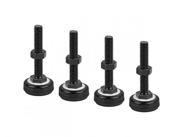 Lanberg - Rack feet - M10 - RAL 9004, svart (en pakke 4)