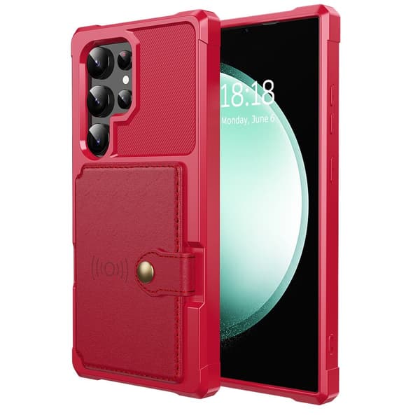 Elegant Plånboksfodral Läder med Fäste för Samsung Galaxy S24 Ultra