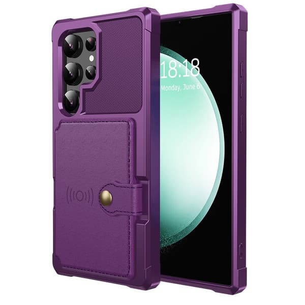 Elegant Plånboksfodral Läder med Fäste för Samsung Galaxy S24 Ultra