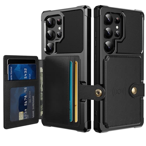 Elegant Plånboksfodral Läder med Fäste för Samsung Galaxy S24 Ultra