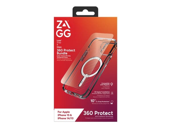 ZAGG Bundle Luxe SNAP PCR IS Glass Apple iPhone 15 Clear, Suojus, Apple, iPhone 15, 15,5 cm (6.1"), Läpinäkyvä