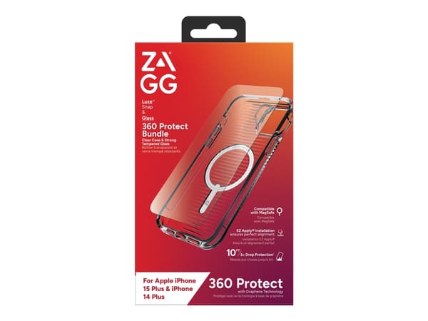 ZAGG Luxe Snap - Skyddsfodral baksidesskydd för mobiltelefon - MagSafe-kompatibilitet - klar - för Apple iPhone 15 Plus