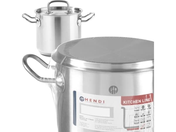 Kitchen Line høy gryte med lokk 5 l dia. 200 x 160 t - Hendi 837207