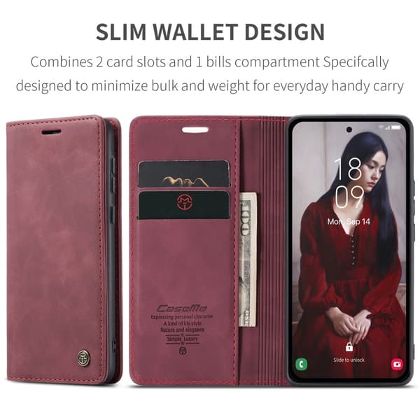 CASEME Plånboksfodral Samsung Galaxy A35 5G - Röd