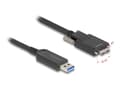 Miniatyrbild 1 av 2: Delock - USB-kabel - USB typ A (hane) till Micro-USB typ B (hane) skruvbar - USB 2.0 - 900 mA - 7.5 m - upp till 10 Gbps dataöverföringshastighet, Ac