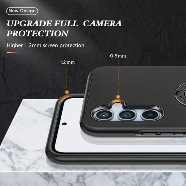 Samsung Galaxy A55 Hybrid Deksel Med Fingerring - Svart