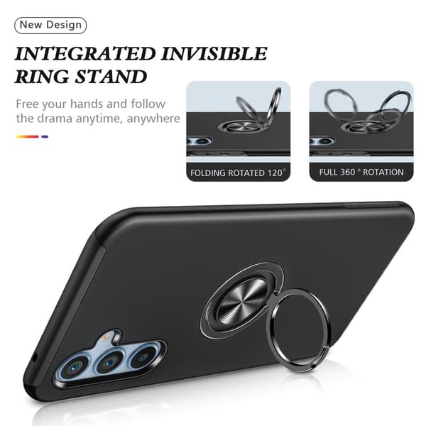 Samsung Galaxy A55 Hybrid Deksel Med Fingerring - Svart