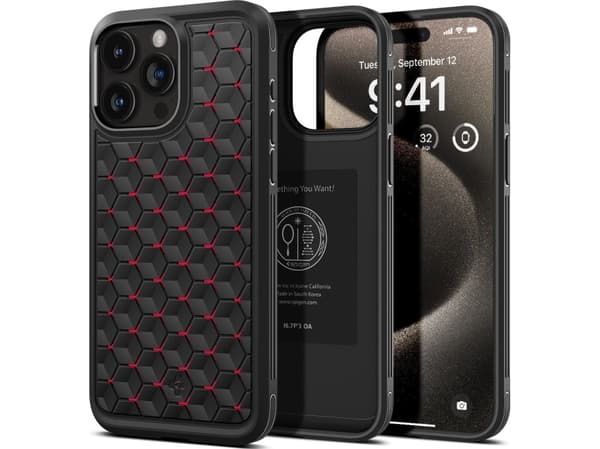Spigen ACS06604, Suojus, Apple, 17 cm (6.7"), Musta, Punainen