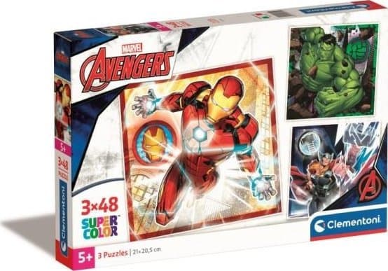 Clementoni Puzzle Super Color The Avengers 3 x 48 elementów