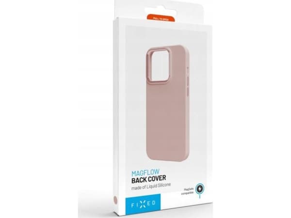 Fixed MagFlow - Baksidedeksel for mobiltelefon - MagSafe-samsvar - væskesilikon - rosa - for Apple iPhone 15 Plus