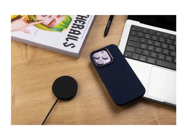 Fixed | MagFlow | Back cover | Apple | iPhone 15 Pro | Liquid silicon | Blue