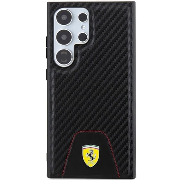 Ferrari Galaxy S24 Ultra Mobilskal Carbon Stitched Bottom - Svart