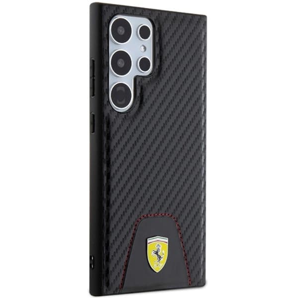 Ferrari Galaxy S24 Ultra Mobilskal Carbon Stitched Bottom - Svart