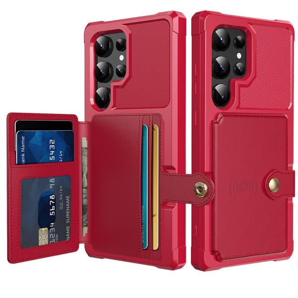 Samsung Galaxy S24 Ultra Elegant Plånboksfodral Läder med Fäste