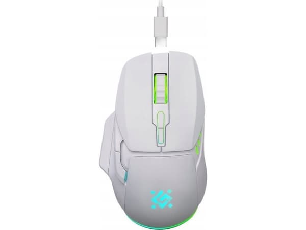Defender mus Defender STIX GM-009 trådløs mus optisk 3200dpi hvit RGB BATTERI 7 knapper Gaming klikkfri lydløs