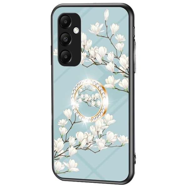 För Samsung Galaxy A35 härdat glas skal ring kickstand mobilskal - Gardenias