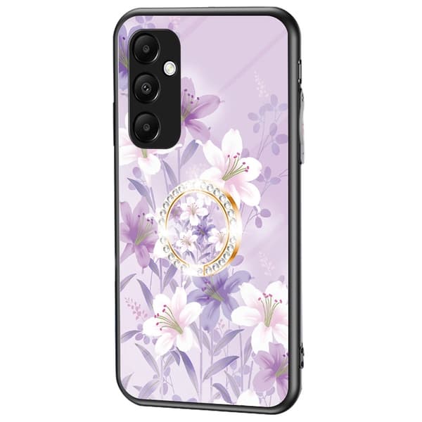 För Samsung Galaxy A35 härdat glas skal ring kickstand mobilskal - Magnolia