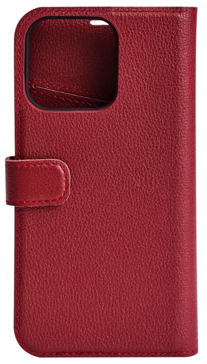 Essentials iPhone 13 Pro läderplånbok, avtagbar, röd