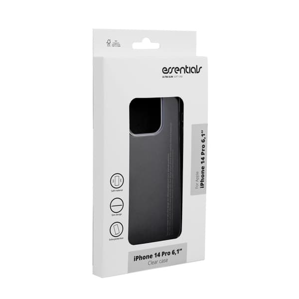 Essentials iPhone 14 Pro TPU back cover, Transparent