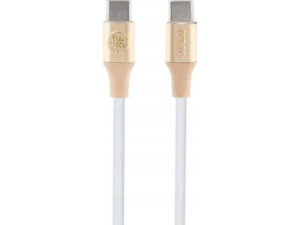 Guess Ebossed Logo USB-C / USB-C 1,5 m hurtigladekabel - gull