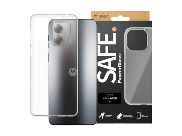 SAFE. by PanzerGlass - Baksidedeksel for mobiltelefon - termoplast-polyuretan (TPU) - gjennomsiktig - for Motorola Moto G14