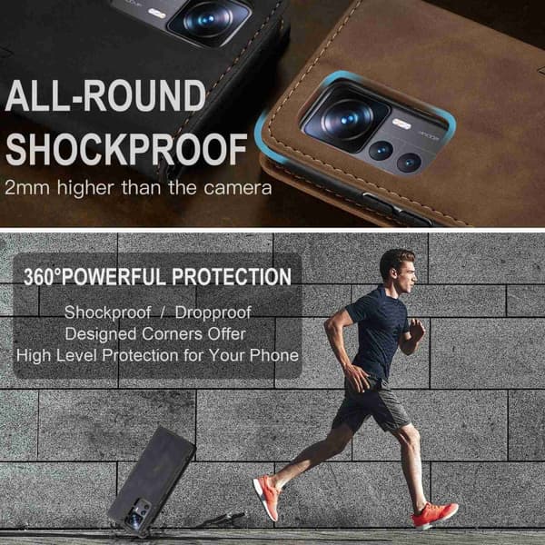 CaseMe Slim Plånboksfodral Xiaomi 12T Pro Svart