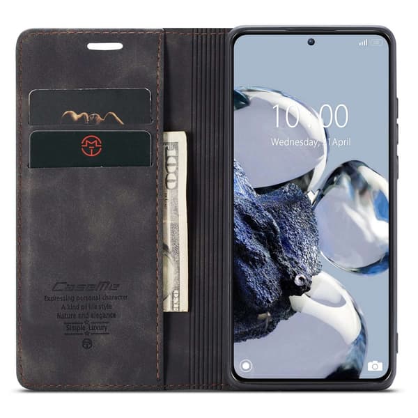 CaseMe Slim Plånboksfodral Xiaomi 12T Pro Svart