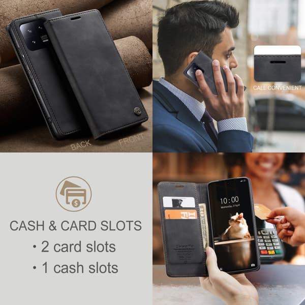 CaseMe Slim Plånboksfodral Xiaomi 13 Svart