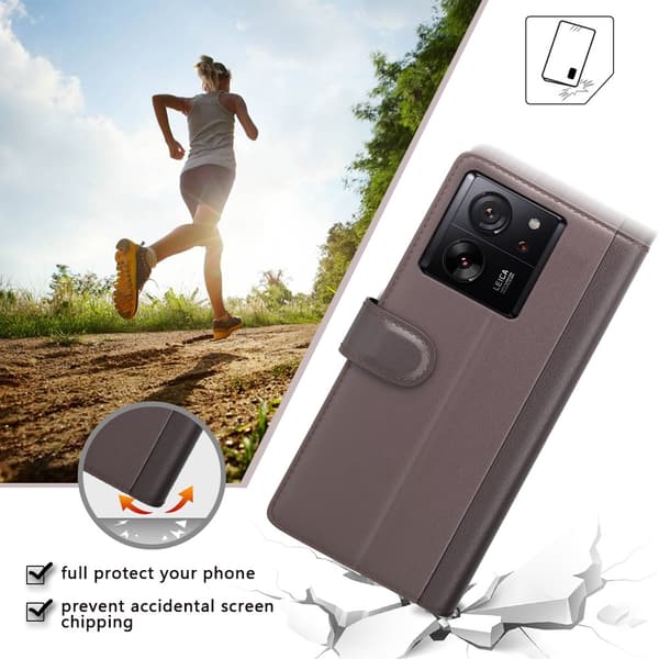 Äkta Läderfodral Xiaomi 13T Pro Brun