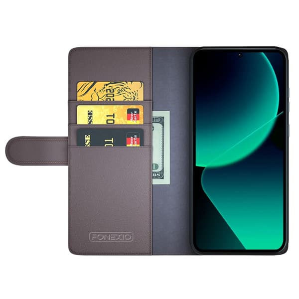 Äkta Läderfodral Xiaomi 13T Pro Brun