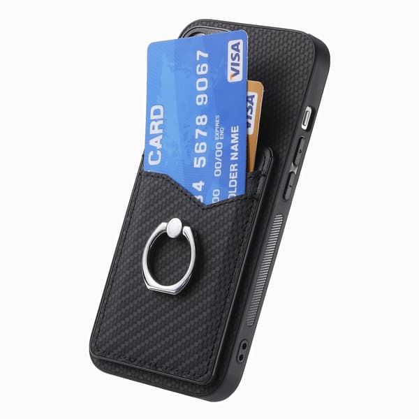 Skal Xiaomi 13T Pro Kortfack + Ring Kolfibertextur