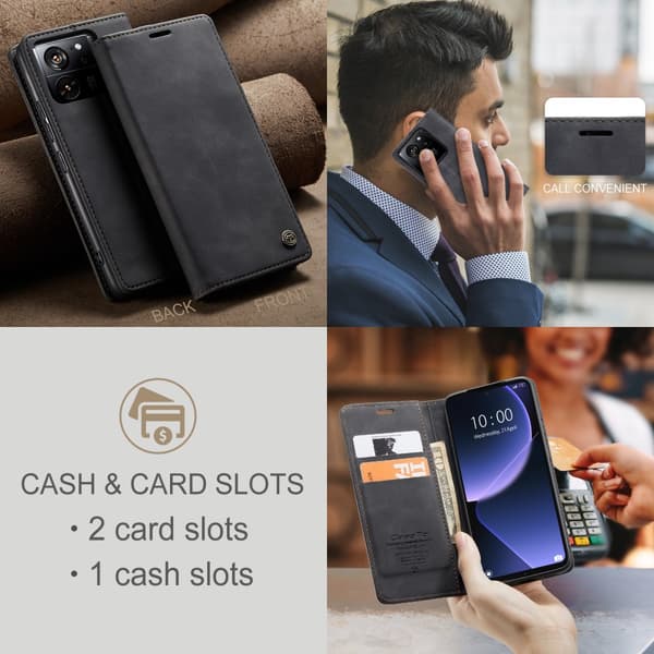 CaseMe Slim Plånboksfodral Xiaomi 13T Svart