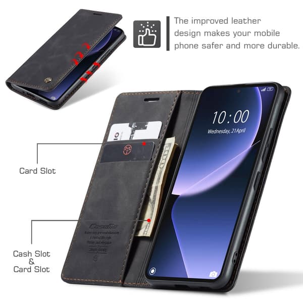 CaseMe Slim Plånboksfodral Xiaomi 13T Svart