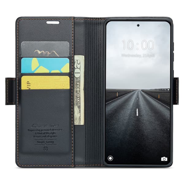 CaseMe Slim Plånboksfodral RFID-skydd Xiaomi 14 Pro Svart